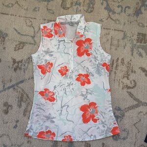 NWOT Puma women's Nassau sleeveless, collared, button up golf polo